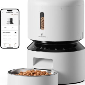 PETLIBRO Automatic Cat Feeder, 5G WiFi Automatic Pet Feeder with Freshness Preservation, 3L Timed Cat Feeders for Dry Food, Up to 48 Portions 10 Meals Per Day, Granary Pet Feeder for Cat/Dog